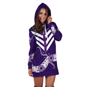 afl fremantle dockers indigenous purple women hoodie dress v3 4314