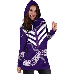 afl fremantle dockers indigenous purple women hoodie dress v3 4317