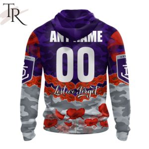 afl fremantle dockers special anzac day design lest we forget hoodie 3 3CzMi