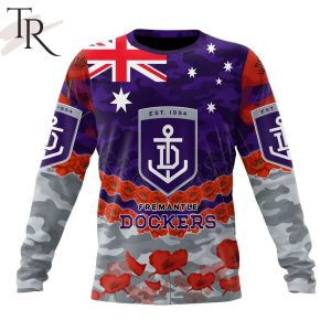 afl fremantle dockers special anzac day design lest we forget hoodie 6 TT26y