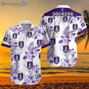 North Sydney Bears NRL National Rugby League Trendy Sport Hawaiian Shirt AFL Fremantle Dockers Tropical Flowers Hawaiian Shirt