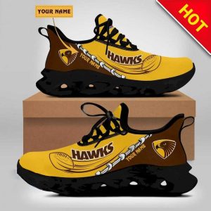 afl hawthorn hawks custom name yellow brown max soul shoes v5 black 1