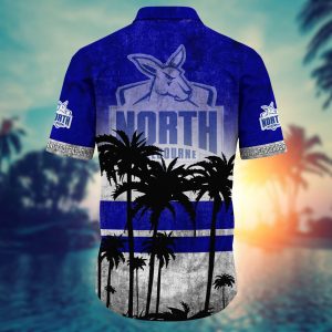 afl north melbourne kangaroos palm trees beach hawaiian shirt 0710