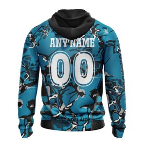 afl port adelaide custom name number camo morden art style pullover hoodie 5742