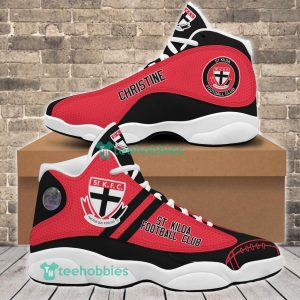 AFL St Kilda Saints Custom Name Red Black Air Jordan 13 Shoes