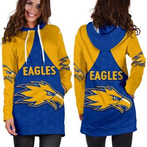afl west coast eagles royal blue gold women hoodie dress 2634