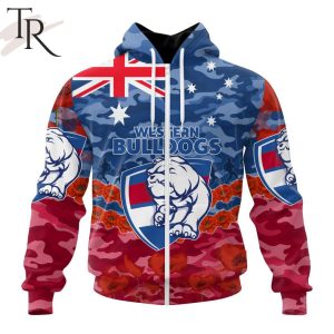 afl western bulldogs special anzac day design lest we forget hoodie 2 qhzrb