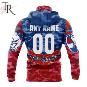 afl western bulldogs special anzac day design lest we forget hoodie 5 4FJ1q