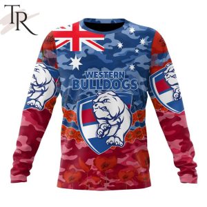 afl western bulldogs special anzac day design lest we forget hoodie 6 C3dlU