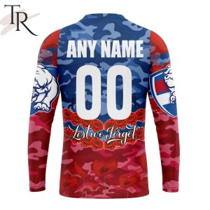 afl western bulldogs special anzac day design lest we forget hoodie 7 zzFZU