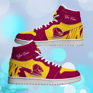 brisbane broncos custom name nrl air jordan hightop best gift for fans 1