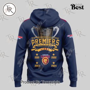 brisbane lions 2024 afl premiers four times hoodie 3 Pb09X