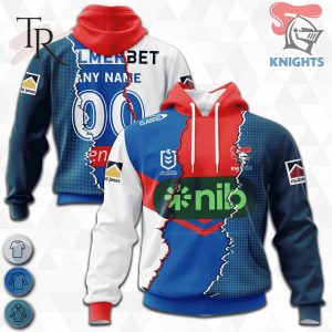 AFL Port Adelaide Travis Boak Pullover Hoodie Custom Name And Number Newcastle Knights NRL 2023 Mix Jerseys Hoodie 3D