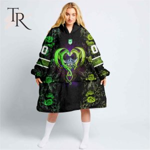 custom name and number nrl canberra raiders rose dragon oodie blanket hoodie 1 XWgXm