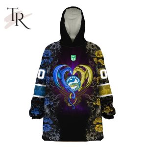 custom name and number nrl parramatta eels rose dragon oodie blanket hoodie 4 0PQff