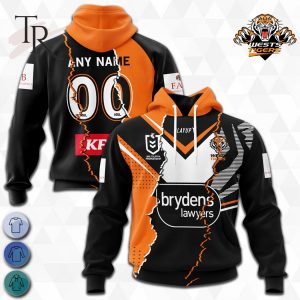 custom name and number wests tigers nrl 2023 mix jerseys hoodie 3d 1 NW6UE