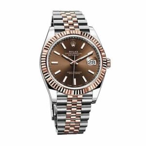 datejust chocolate dial steel and 18k everose gold jubilee men s watch 126331 0002 41mm 1