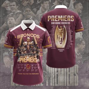 Brisbane Broncos 2025 Premiership 3D Apparel POLO