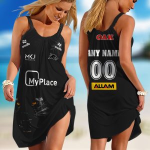 Personalized NRL Penrith Panthers 2024 Warm Up Sleeveless Summer Beach Sundress for Women