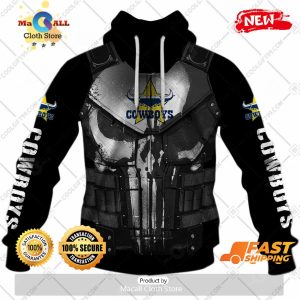 hot personalized nrl north queensland cowboys punisher hoodie sweatshirt 3d 2 y6EyI