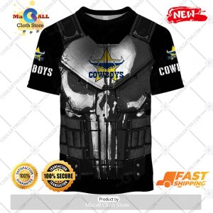 hot personalized nrl north queensland cowboys punisher hoodie sweatshirt 3d 3 FO86f