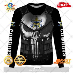 hot personalized nrl north queensland cowboys punisher hoodie sweatshirt 3d 4 2z2VP