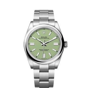 Unworn 2025, Rolex Oyster Perpetual, Oystersteel 41mm, Pistachio-green dial, Domed Oyster, Ref# 134300-0006, box and papers 1:1