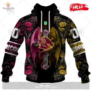 new personalized nrl brisbane broncos rose luxury dragon hoodie sweatshirt 3d 2 dOYD9