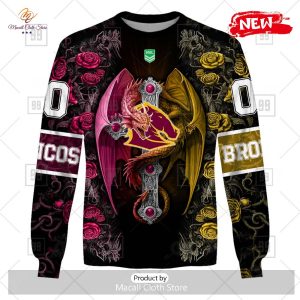 new personalized nrl brisbane broncos rose luxury dragon hoodie sweatshirt 3d 4 5S00y