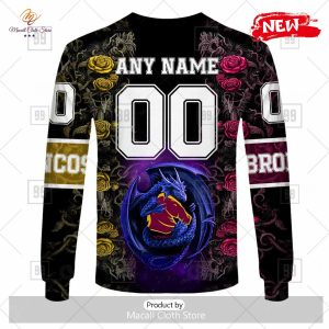 new personalized nrl brisbane broncos rose luxury dragon hoodie sweatshirt 3d 8 juEwI