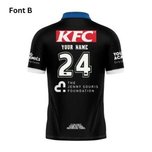 nrl canterbury bankstown bulldogs custom name number 2024 warm up jersey polo shirt back
