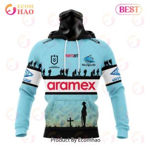 nrl cronulla sutherland sharks special anzac day kits 2023 3d hoodie 4 M4CFN