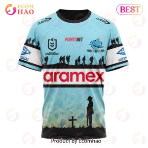 nrl cronulla sutherland sharks special anzac day kits 2023 3d hoodie 8 gJgLv