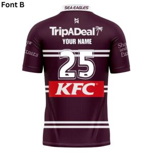 nrl manly warringah sea eagles custom name number 2025 home jersey polo shirt back
