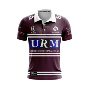 nrl manly warringah sea eagles custom name number 2025 home jersey polo shirt front