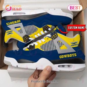 nrl north queensland cowboys pattern logo custom name air jordan 4 shoes sneaker 1 TyEhH