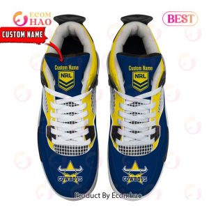 nrl north queensland cowboys pattern logo custom name air jordan 4 shoes sneaker 2 cklca