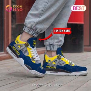 nrl north queensland cowboys pattern logo custom name air jordan 4 shoes sneaker 4 vKfci