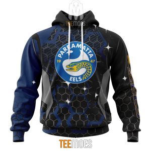 NRL Parramatta Eels Custom Name Number MotoCross Style Pullover Hoodie