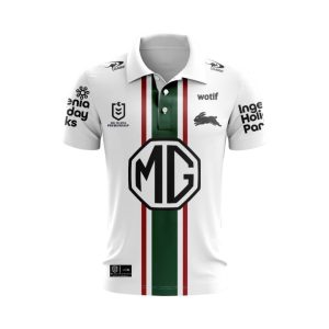 NRL South Sydney Rabbitohs Custom Name Number 2024 Alternate Jersey Polo Shirt
