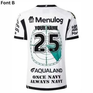 nrl south sydney rabbitohs custom name number 2025 anzac jersey polo shirt back