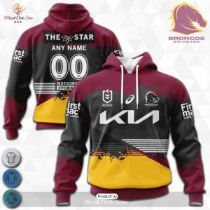 personalize nrl brisbane broncos special faded design hoodie sweatshirt 3d 3 5mEMV