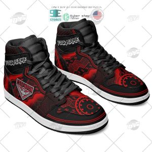personalized afl essendon bombers indigenous air jordan high top shoes 4 6519