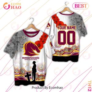 personalized nrl brisbane broncos specialized design with anzac day 3d hoodie 3 6KcVA