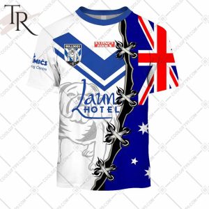 personalized nrl canterbury bankstown bulldogs home jersey mix flag hoodie 3 XLEQB