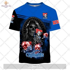 personalized nrl newcastle knights skull death art hoodie sweatshirt 3d 3 G4ai3