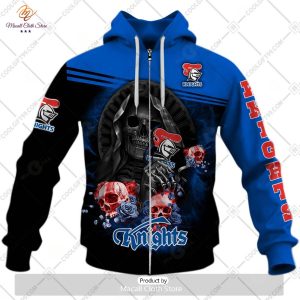 personalized nrl newcastle knights skull death art hoodie sweatshirt 3d 5 0dgHk