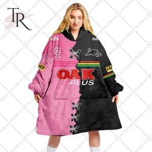 Personalized NRL Penrith Panthers Mix V2 Jersey Oodie, Flanket, Blanket Hoodie, Snuggie