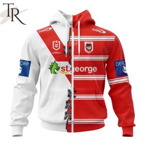 personalized nrl st george illawarra dragons home mix away kits hoodie 2 aKEXe