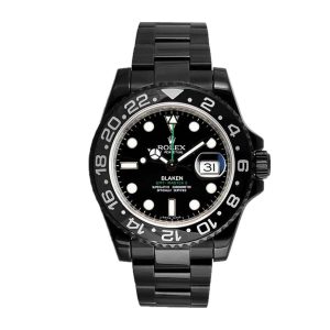 rolex blaken gmt master ii singel black dial 116710 dlc pvd replica